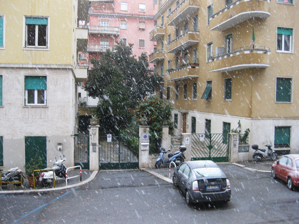 La neve a Porta Metronia