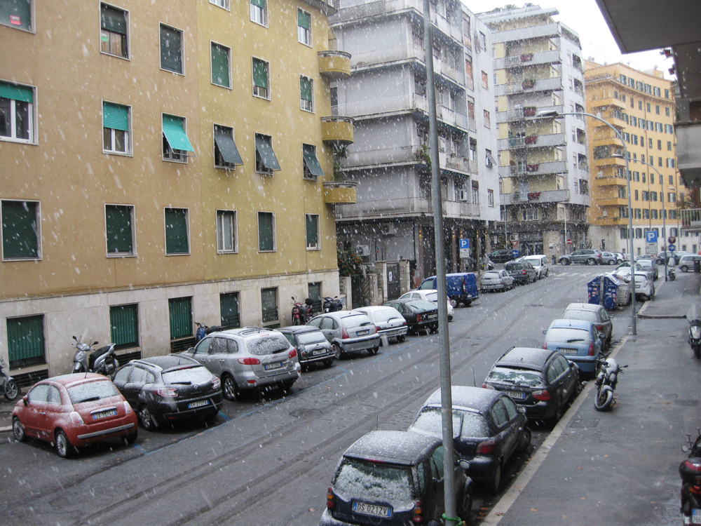 La neve a Porta Metronia