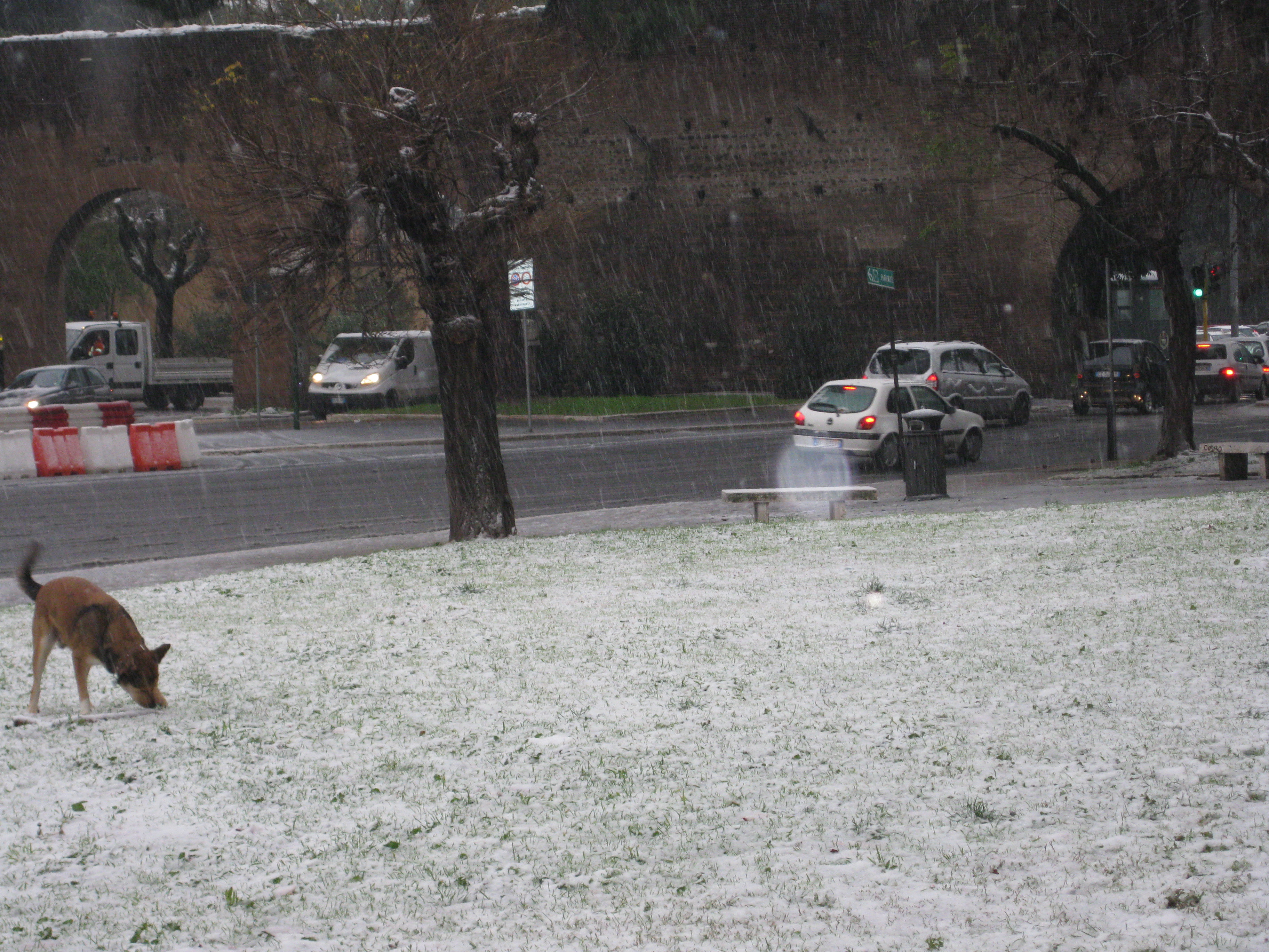 La neve a Porta Metronia