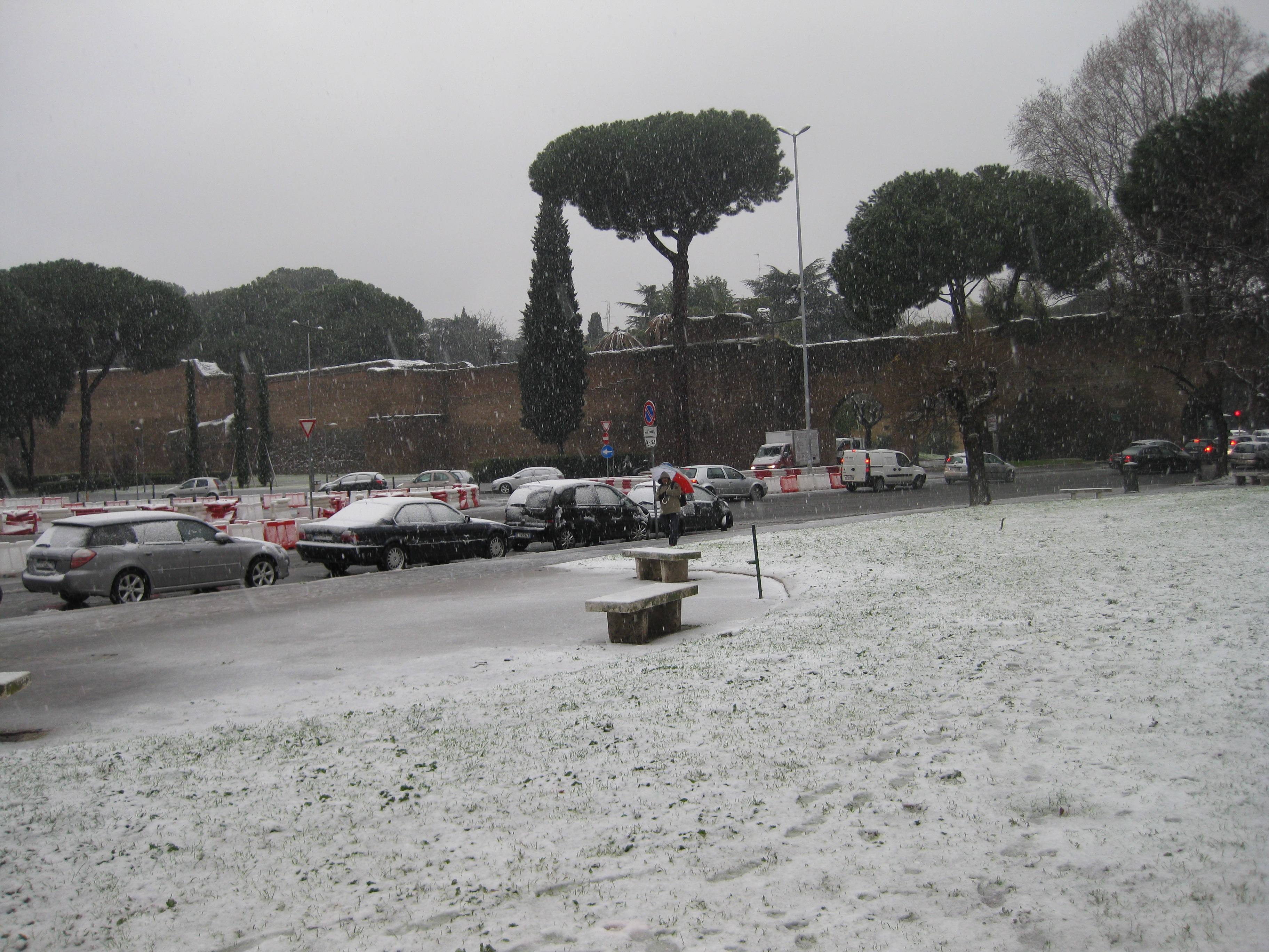 La neve a Porta Metronia