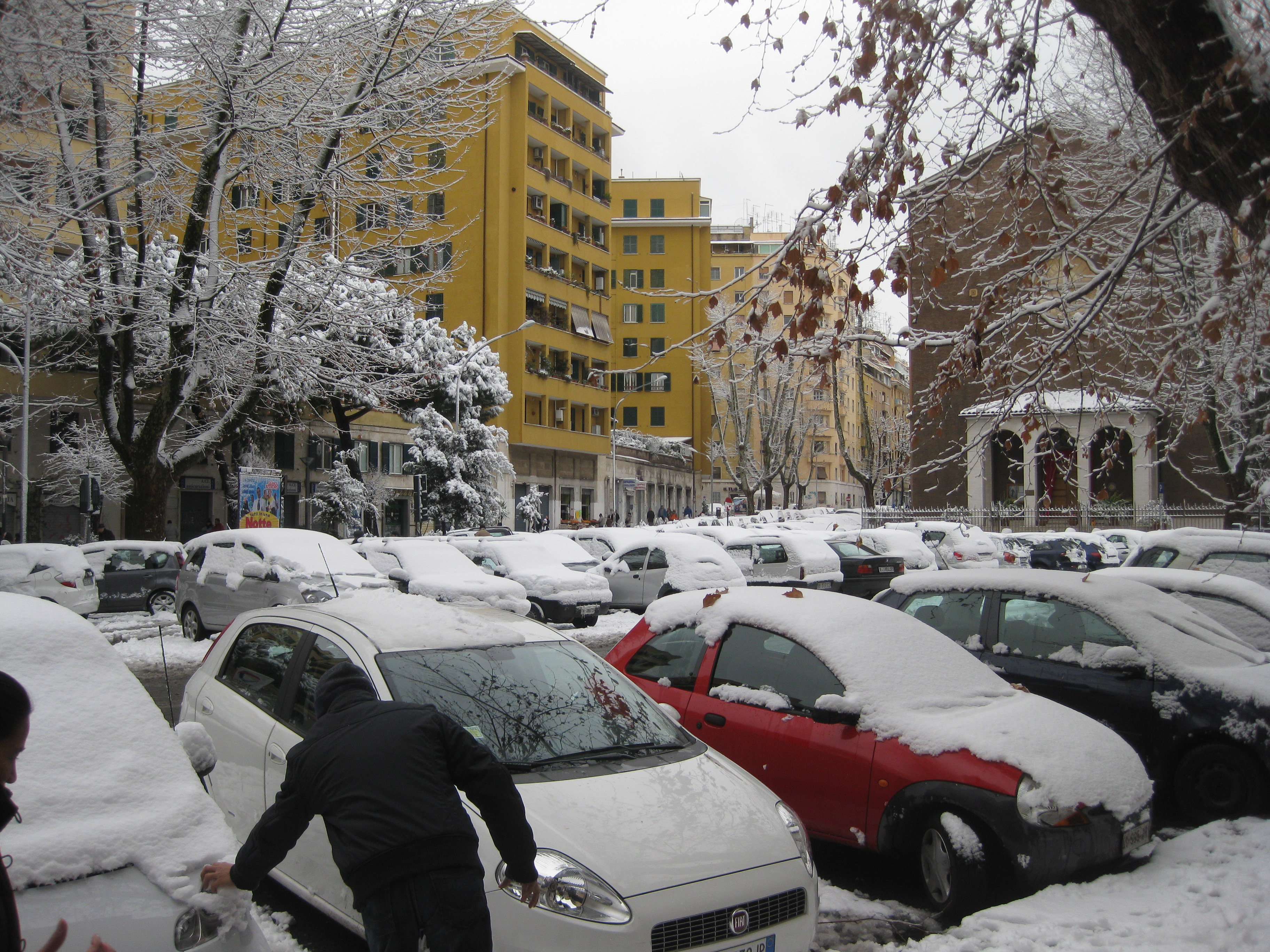 La neve a Porta Metronia