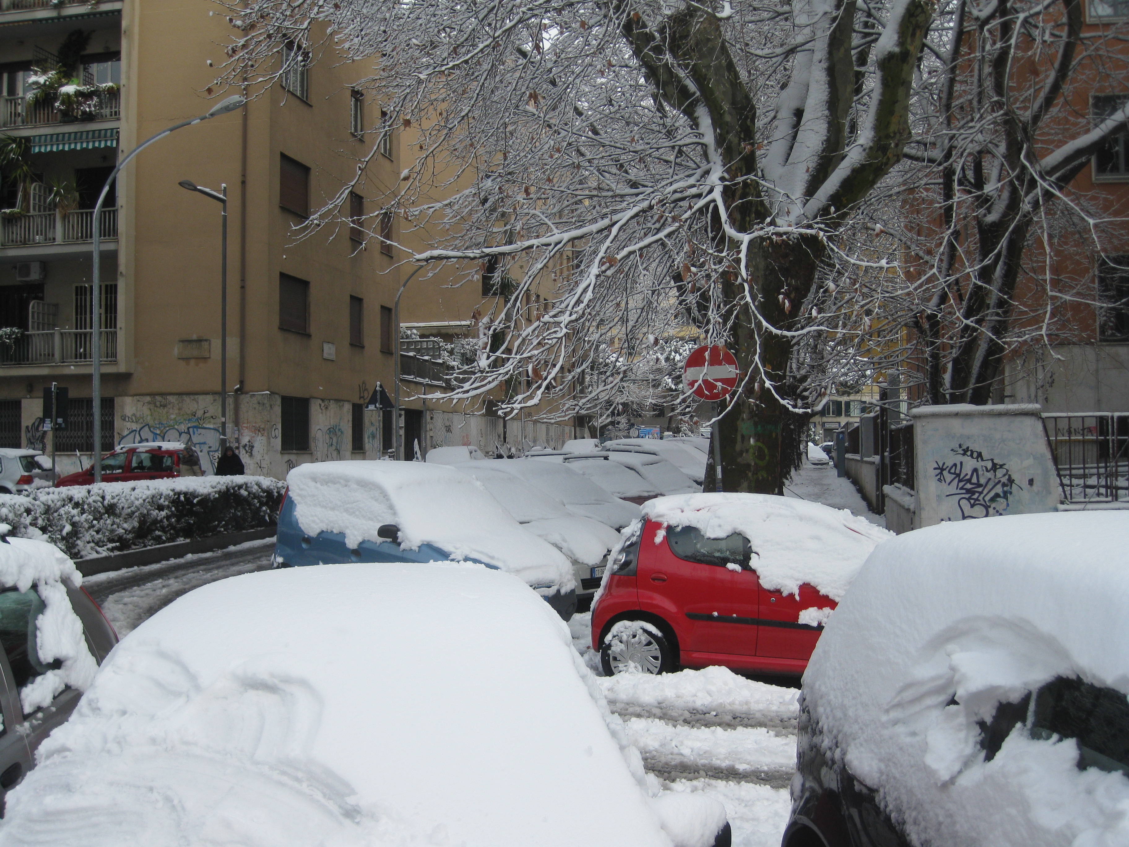 La neve a Porta Metronia